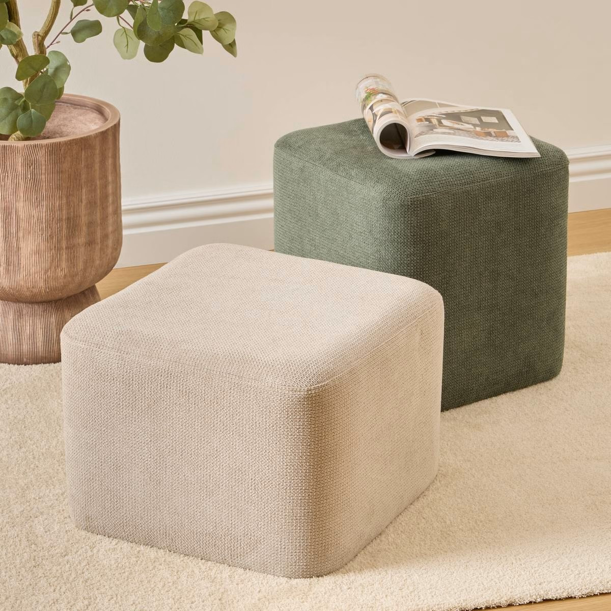 POUF 2IN1 DOKI CM.41X30X41 GRIGIO/VERDE