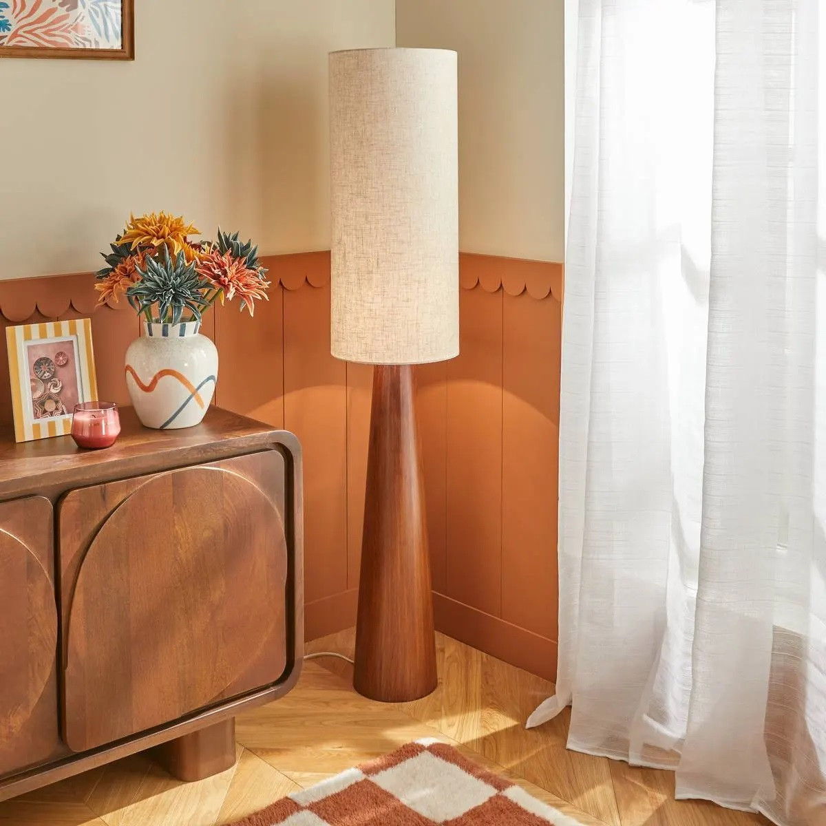 LAMPADA DA TERRA H.150 LEGNO/BEIGE