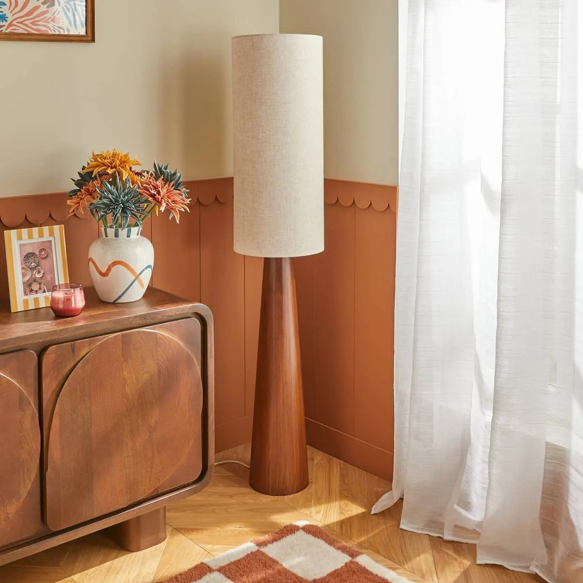 LAMPADA DA TERRA H.150 LEGNO/BEIGE