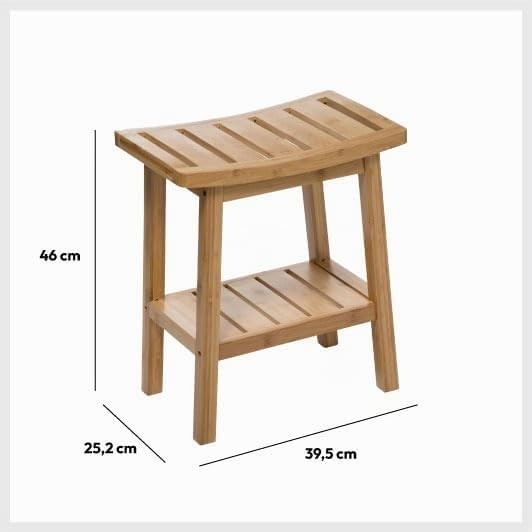 SGABELLO CON RIPIANO BAMBÙ NATURALE
