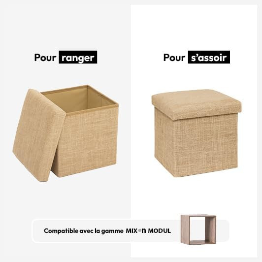 POUF PIEGHEVOLE 31X31CM EFF.JUTA