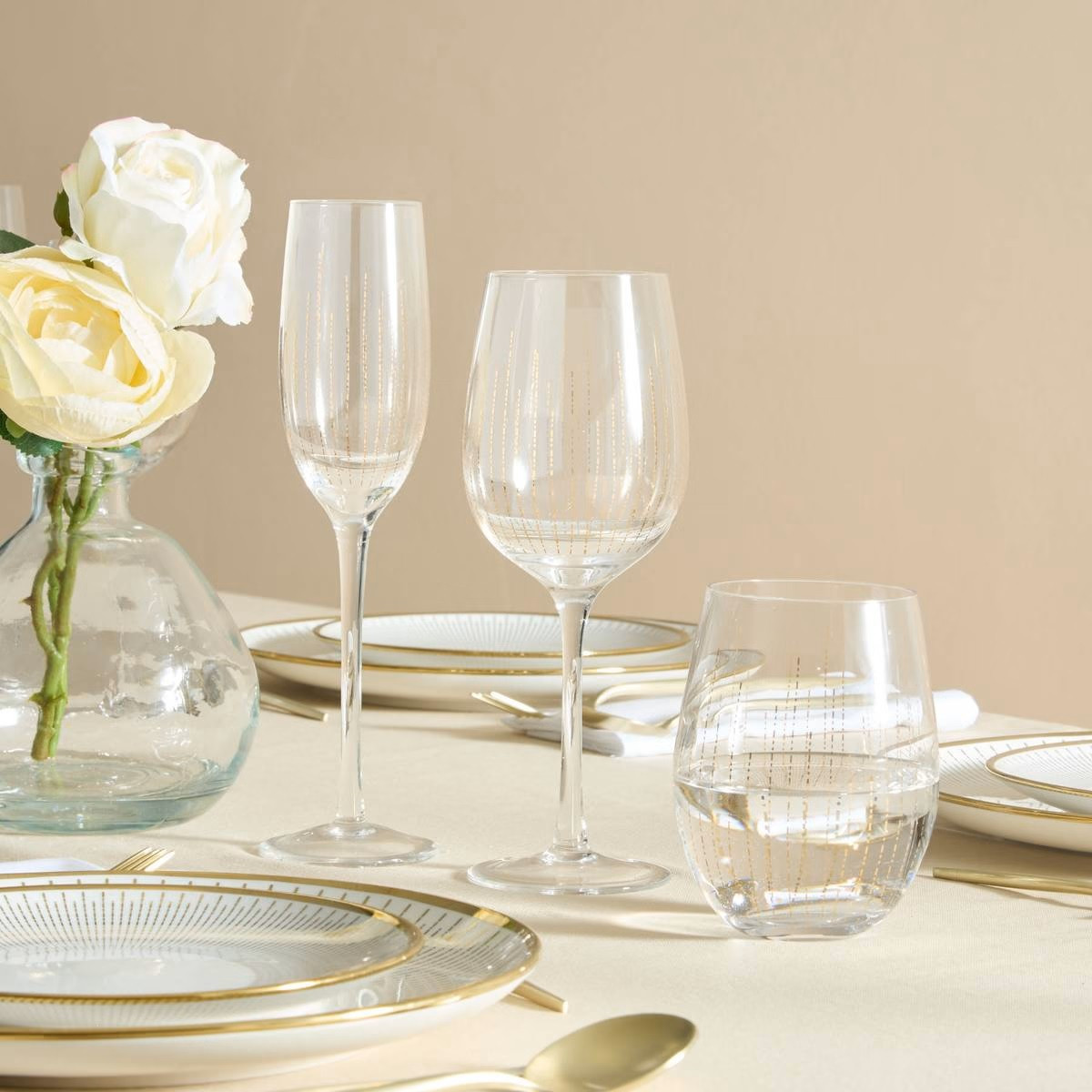 SET4 BICCHIERI VINO LUNIS 38CL DORATO