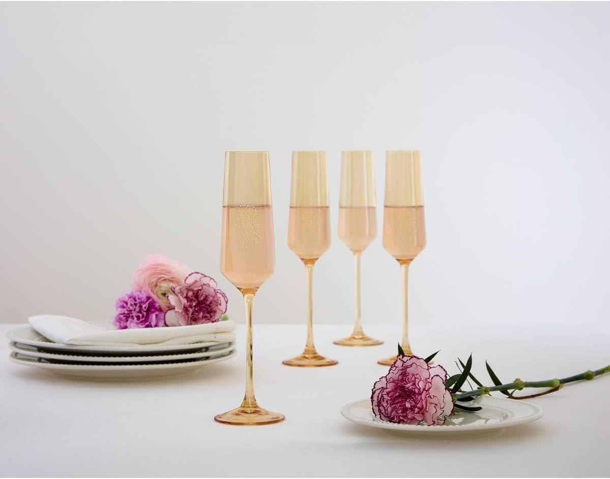 SET4 FLUTE DA CHAMPAGNE 20CL AMBRA