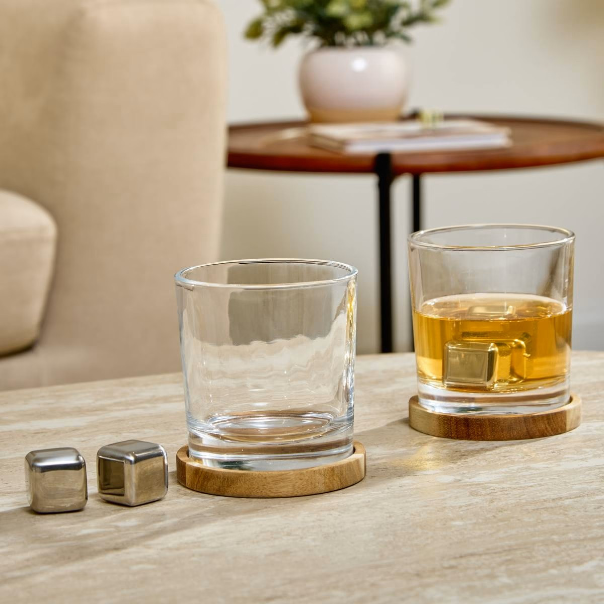 SET2 BICCHIERI WHISKY E PIETRE REFRIGERANTI