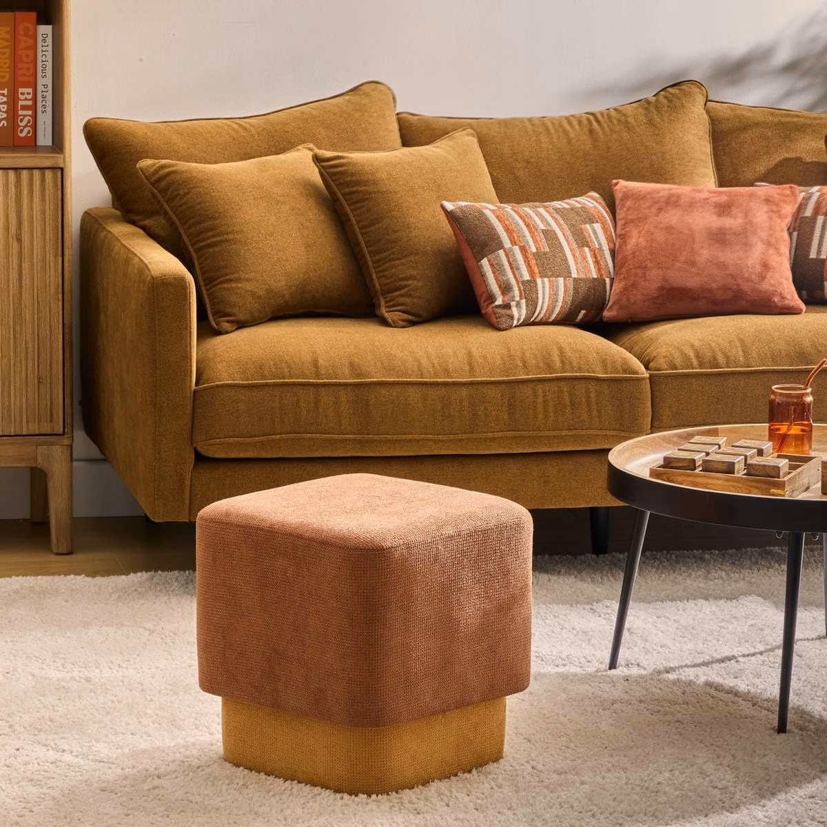 POUF 2IN1 CM.41X30X41 AMBRA E OCRA