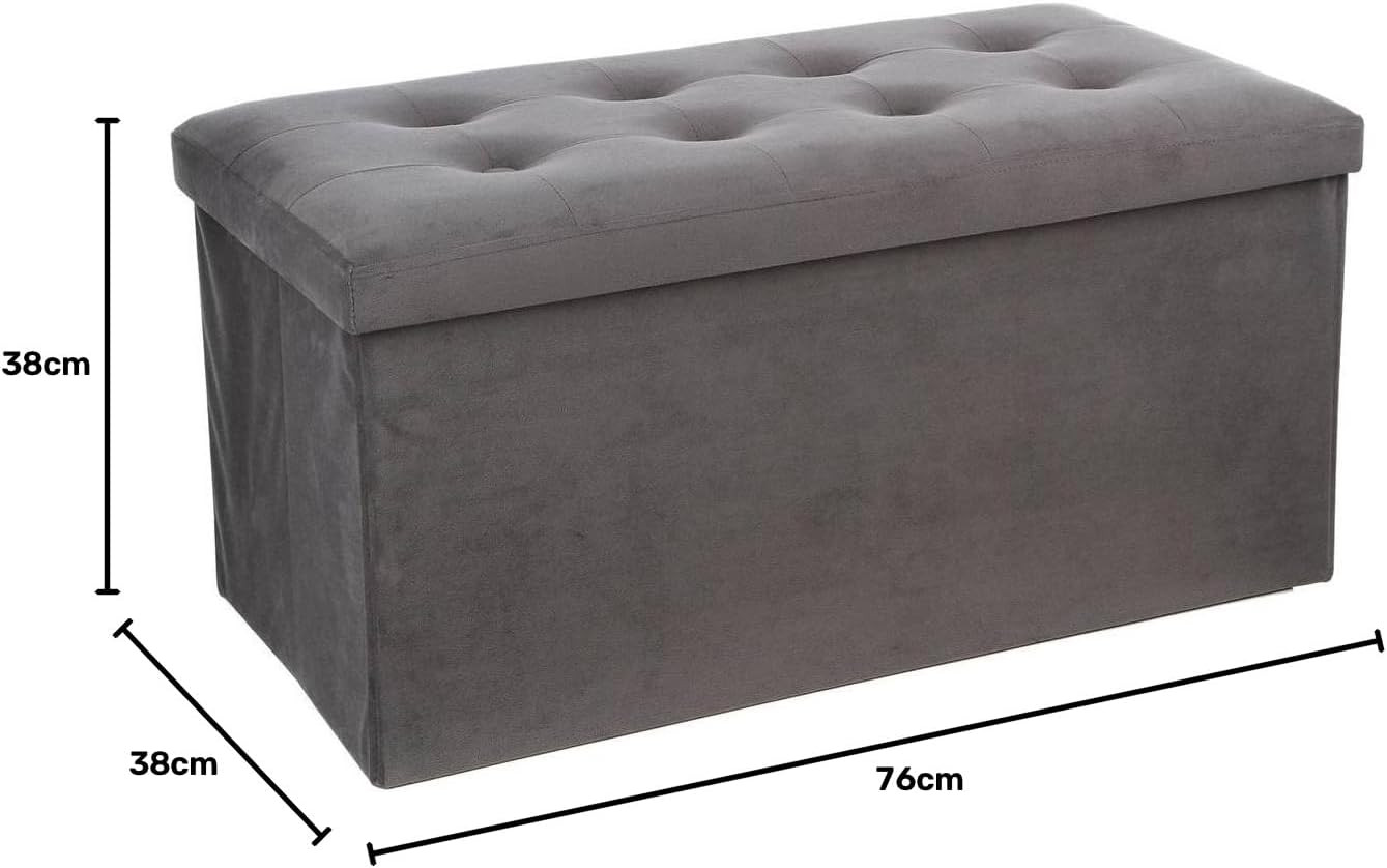 POUF PIEG.LYSANDRE CM.78X38X38H VELLUTO GRIGIO