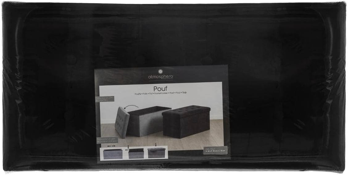 POUF PIEG.LYSANDRE CM.78X38X38H VELLUTO NERO