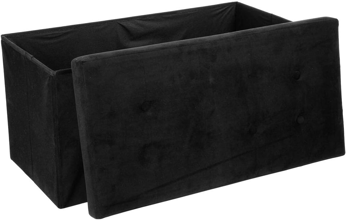 POUF PIEG.LYSANDRE CM.78X38X38H VELLUTO NERO