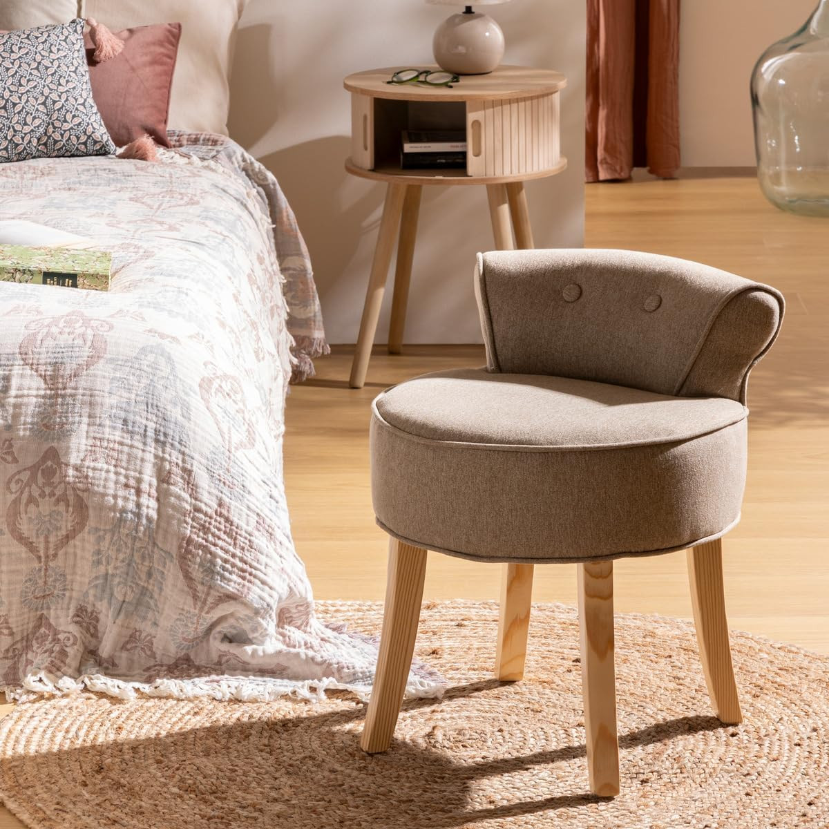 SGABELLO FIRMIN VELLUTO BEIGE D.46
